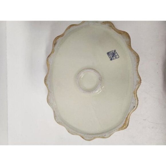 ANTIQUE Royal Satsuma Asian Jewelry Box Porcelain Gold Embossed Floral Ornate - Picture 8 of 12